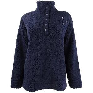 Jenni Womens Faux Sherpa Cozy Pullover Size L